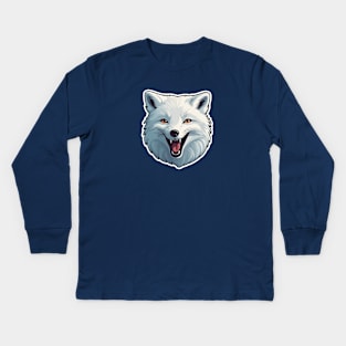 Smiling arctic fox head Kids Long Sleeve T-Shirt